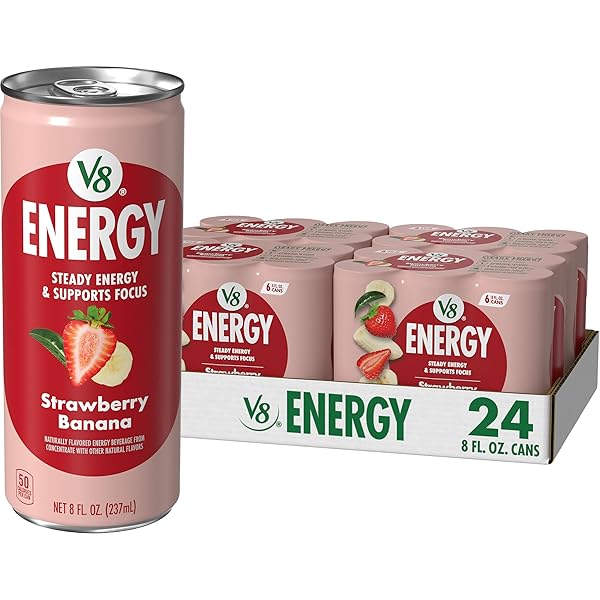 V8 ENERGY STRAWBERRY BANANA JUICE ENERGY DRINK, 8...