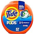 Tide PODS Liquid Laundry Detergent Soap Pacs, HE Compatible, 57 Count, Powerful 3-in-1 Clean in one Step, Original Scent