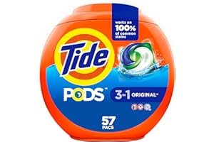 Tide PODS Liquid Laundry Detergent Soap Pacs, HE Compatible, 57 Count, Powerful 3-in-1 Clean in one Step, Original Scent