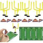 20 PCS Yellow Mini Flick Football Games Mini Table Top Sports Games with Foam Footballs Goal Post and Cards Finger Toys Office Indoor Football Sports Party Favors Birthday Gifts Office Desk Toys