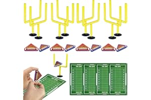 XIPEGPA 20 PCS Yellow Mini Flick Football Games Mini Table Top Sports Games with Foam Footballs Goal Post and Cards Finger Toys Office Indoor Football Sports Party Favors Birthday Gifts Office Desk Toys