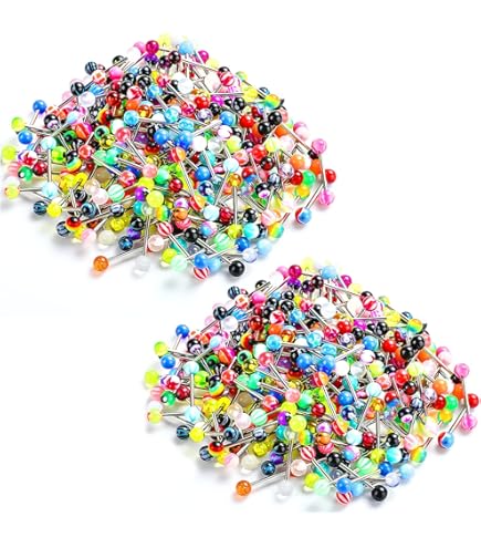 vibrating tongue bars amazon Amazon.com: Black Stainless Steel Vibrating Tongue Rings Stud Barbell Body  Piercing Kit main image 1