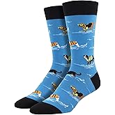 Socksmith Men's"Hang 16" Crew Socks, Blue