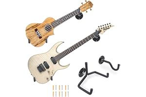WESOLO Electric Guitar Wall Hanger Ukulele Wall Mount Slatwall Horizontal Hawaiian Guitar Holder Bass Stand Rack