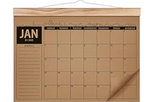 NORJEWS Calendar 2025-2026 - Wall Calendar Runs Jan 2025 to Jun 2026, 18 Monthly Calendar Planner with Thick Kraft Paper for Planning and Organizing for Home or Office, Kraft Hanging Calendar 8.5 x 11.5 In