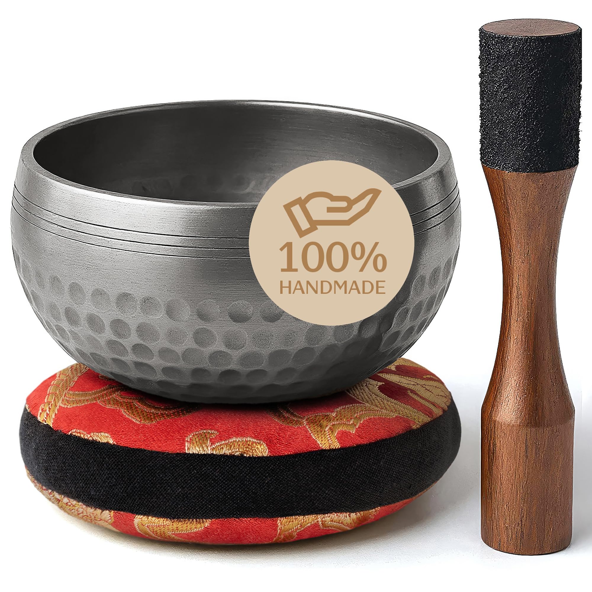 Silent Mind Tibetan Singing Bowl Set – Easy to Play & Beginner Friendly Meditation Bowl with Cushion & Mallet | Stress Relief & Mindfulness | Gift-Ready