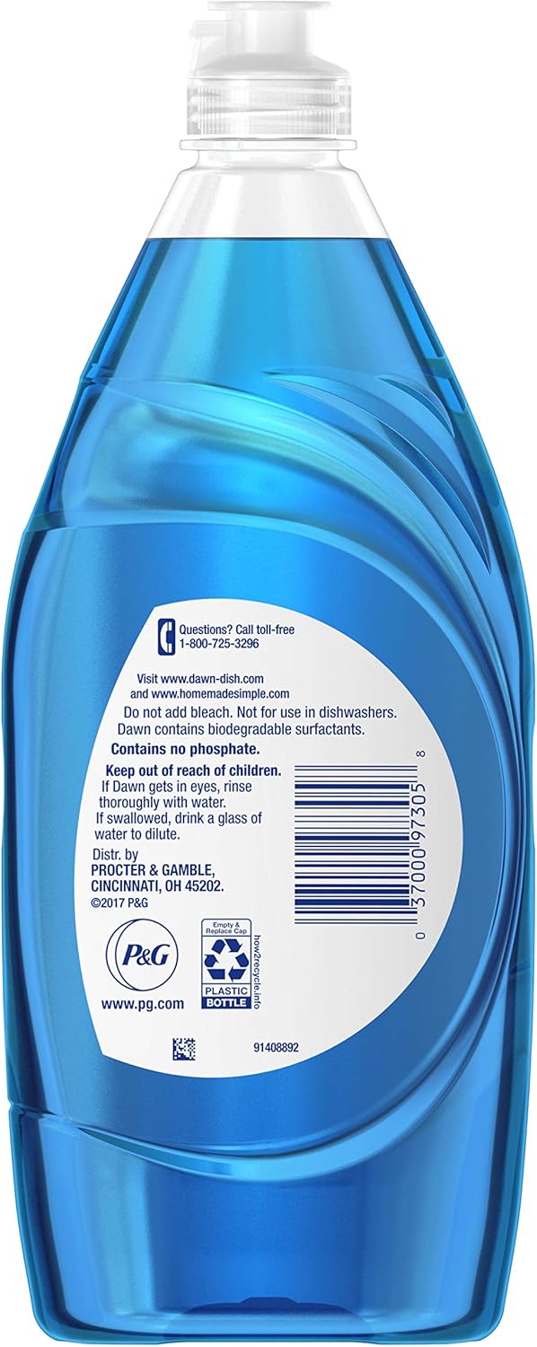 Dawn Ultra Dishwashing Liquid Dish Soap (4x19oz) + Non-Scratch Sponge (2ct), Original Scent (Packaging May Vary), Combo pack: Health & Personal Care
