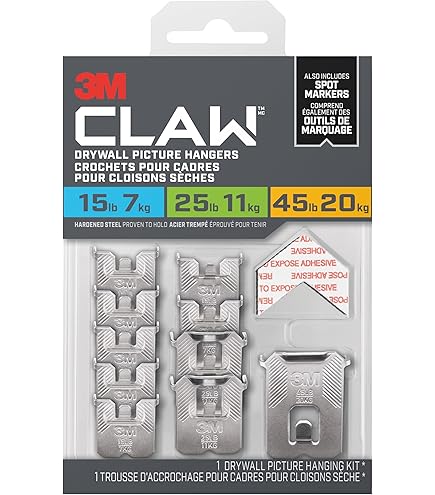 Trousse De Suspension De Tableaux Command Avec Bandes Adhésives, Blanc