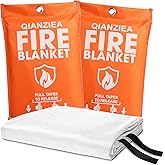 QIANZIEA Fire Blanket for Emergency Safety, Protective Flame Resistant Cover,2-Pack