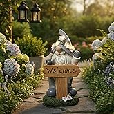 Welcome Gnome Statue with Card & Bird - Garden Gnome Figurine for Outdoors, Resin Lawn Decor - Perfect Outdoor Gnomes Decorations for Yard, Patio, Porch - Welcome Statue Gift for Garden Lovers