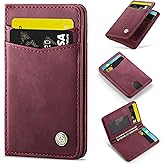 PlusnapX Slim Wallet for Women RFID Blocking Credit Card Holder Bifold Front Pocket Mini Wallet with 8 Card Slots and 2 Cash Pockets, Minimalist PU Leather Small Travel Purse Compact Gift, Burgundy