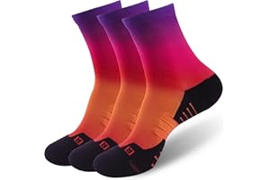 NIcool Cycling Socks For Men Women,Bright Crew Socks Running Socks Tennis Golf Athletic Socks For Youth