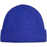 EILIZ 100% Merino Wool Ribbed Knit Beanie Cap, Warm Winter Hat, Unisex for Men and Women