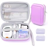 Diabetic Supplies Travel Case for Glucose Meter Diabetes Testing Kit-Violet | Portable Diabetes Testing Kit Storage Organizer Bag for Diabetes Blood Sugar Test Strips, Lancets, Lancing Device