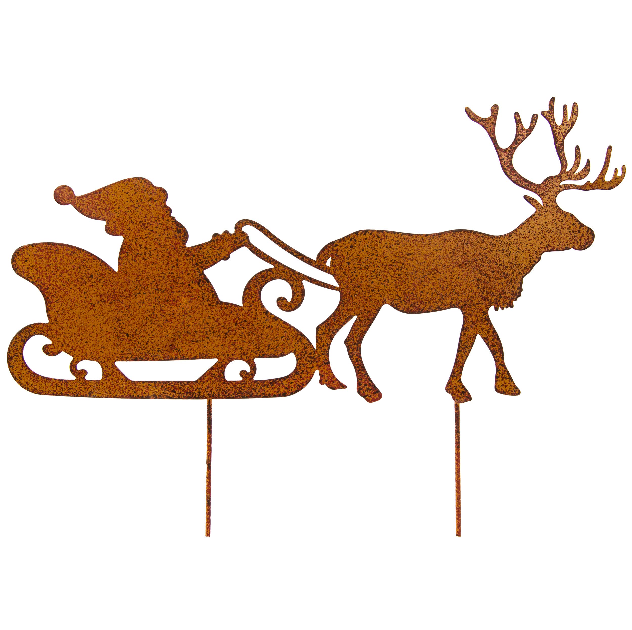 Blümelhuber Santa Claus with Reindeer Sleigh Christmas Decoration Outdoor Garden Stake Christmas Winter Decoration Outdoor Decoration Front Door
