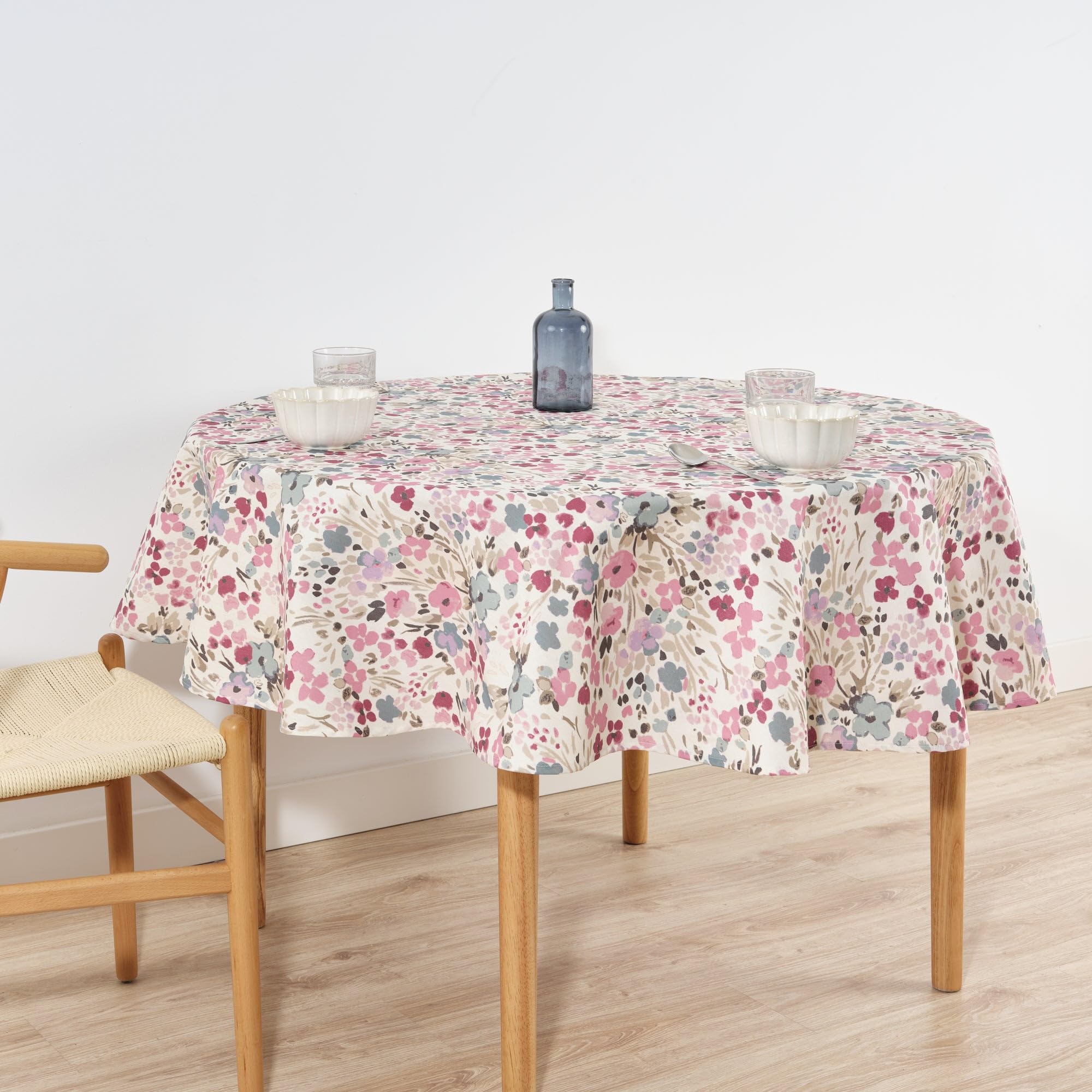 BELUM | Round Tablecloth Diameter 140 Resinated Stain Resistant 0120-52, Tablecloth Cotton Fabric