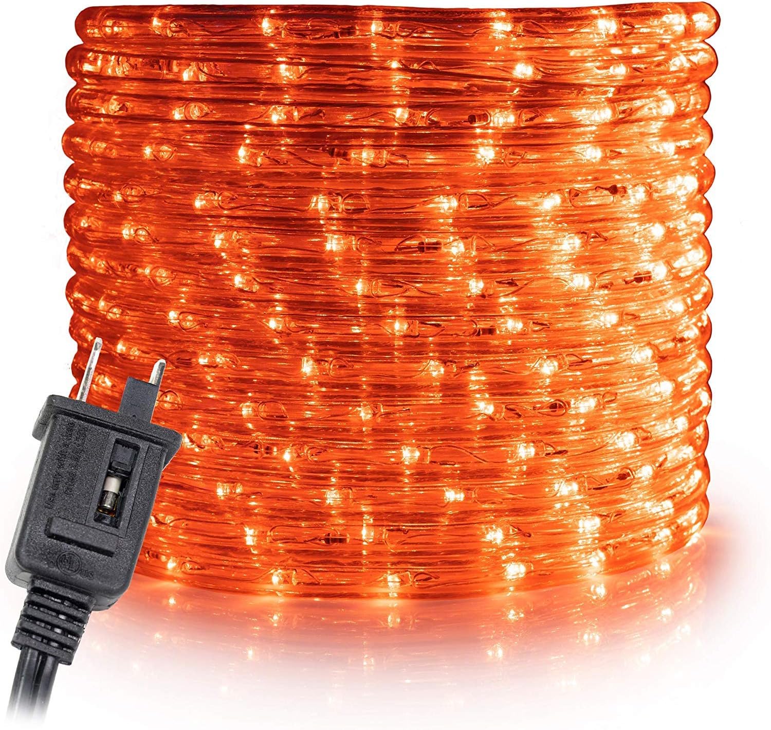 WYZworks 50' feet Orange/Amber LED Rope Lights Flexible