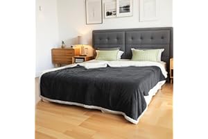 Electric Heated Blanket Throw Size 50"x60" – 4-Temperature Levels, 3-Hour Auto-Off, Ultra-Soft Microplush & Sherpa Fabric, Ma