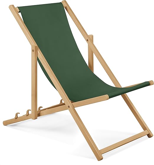 Chaise Longue De Jardin En Bois Fauteuil Relax Chaise De Plage Vert Amazon Fr Jardin