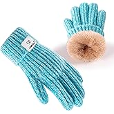 HAITHO Kids Gloves Winter for Girls Boys Cold Weather, Toddler Cute Knit Gloves Warm with Thick Thermal Fleece Lined