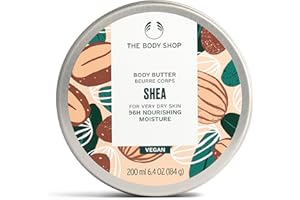 The Body Shop Shea Body Butter, 96H Nourishing Moisture, For Very Dry Skin, Vegan | 200 mL / 6.4 Oz (184g)