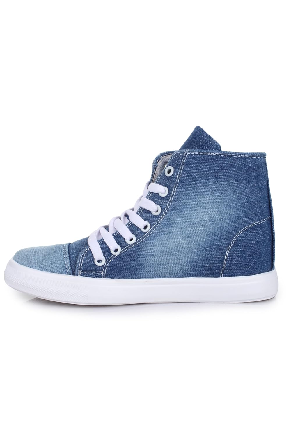 la shades ls-1210,high ankle blue denim casual shoes for women