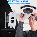 Pyle Pair 16.5 cm In-Wall In-Ceiling 2-Way Speaker White view 4