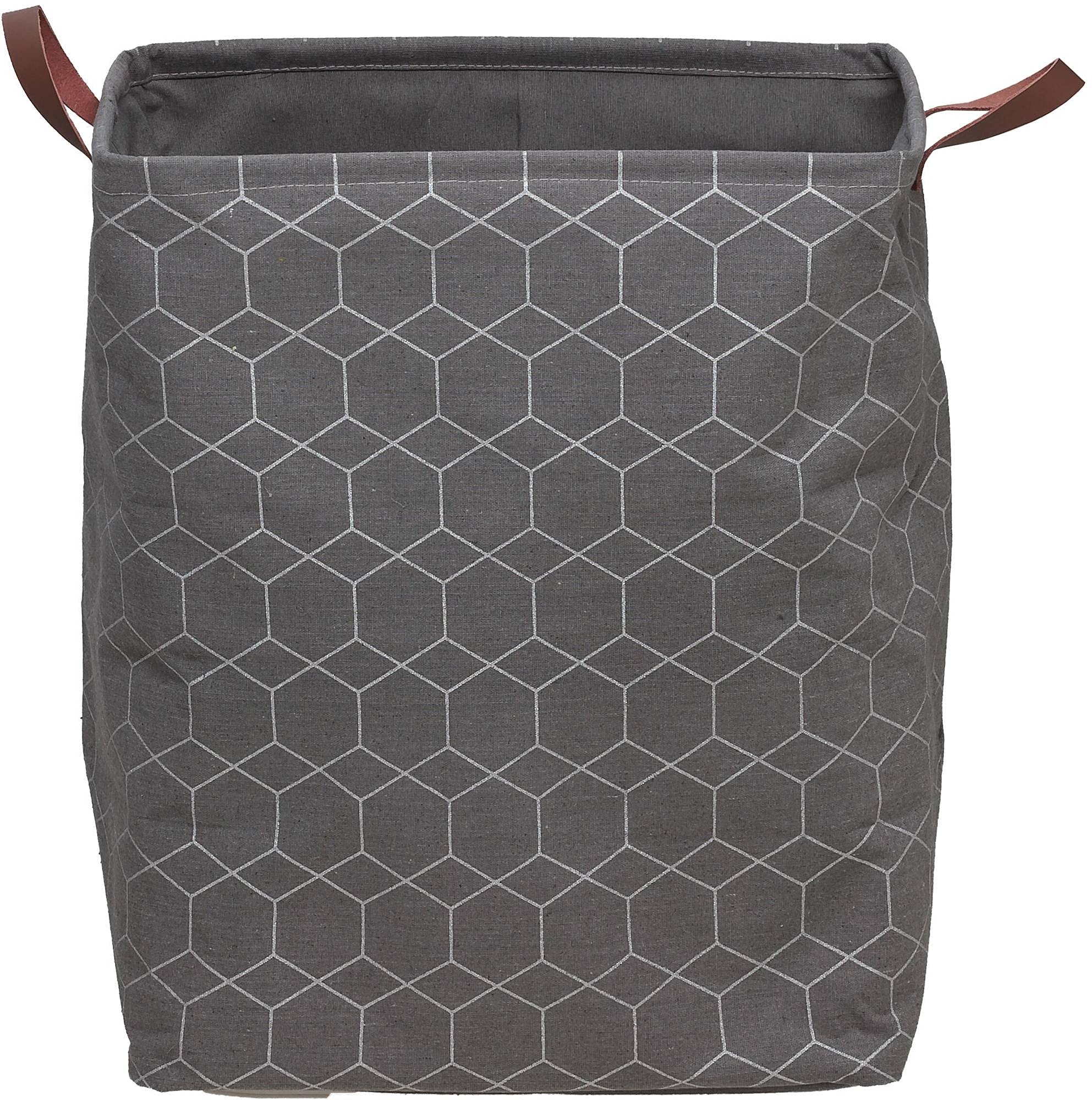 Sealskin Geometric Laundry Basket, Polyester, Grey, 30 x 50 x 40 cm
