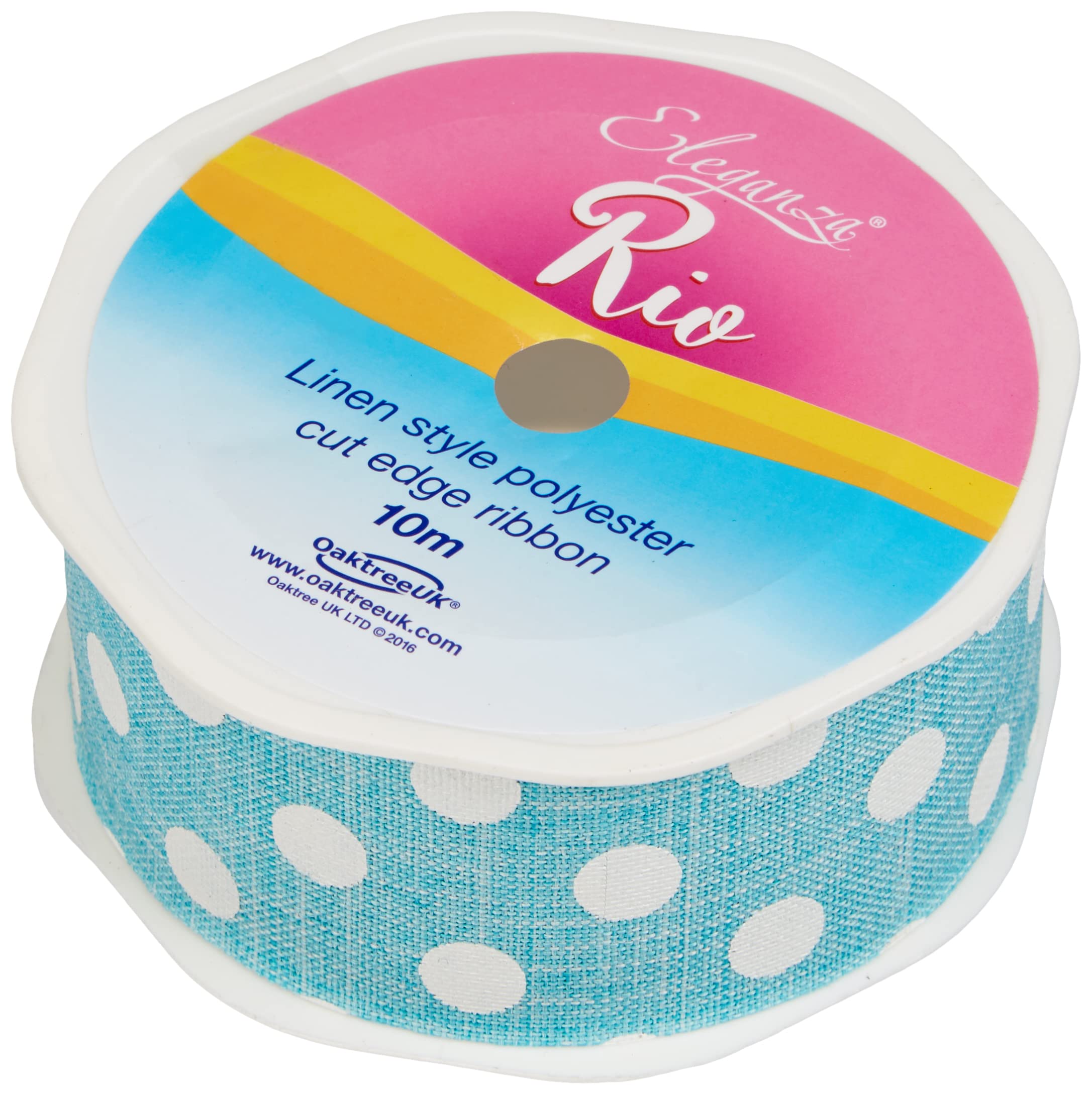 ELEGANZA Rio Polka Dot 38mm x 10m, 100% Cotton, Lt. Blue, 12 x 12 x 4 cm
