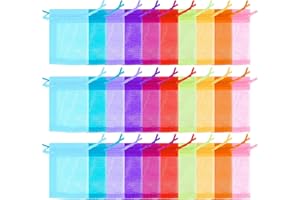 150 PCS Organza Gift Bags, 2.75x3.54 Inch Drawstring Mesh Pouches Sheer Organza Bags Drawstring Organza Pouch for Weddings Pa