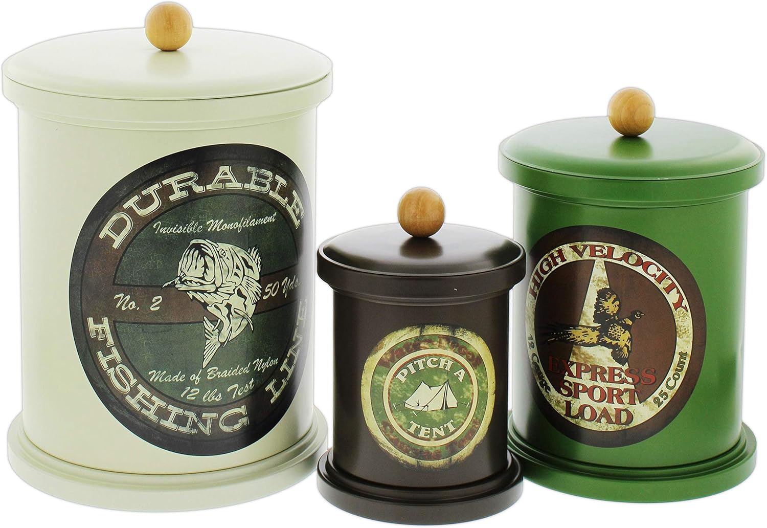 'Great Outdoors' Retro Food Safe Tin Canisters, Set of 3