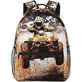 ZUIDSYI Dirt Quad Bike Backpack Off Road Travel Laptop Backpacks Ruckasck Book Bags School Bag for Boys Girls Kids Childrens Teenager Men Women