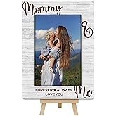 OXRUN Mommy & Me Picture Frame, Mother's Day Gifts Wooden Photo Frame with Easel, Display Photo Insert, 4x6 Picture Frame for Tabletop Display - A16