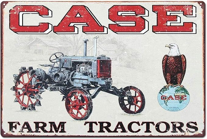 RABEAN Case Farm Tractors Cartel de Chapa Vintage Retro Metal Cartel