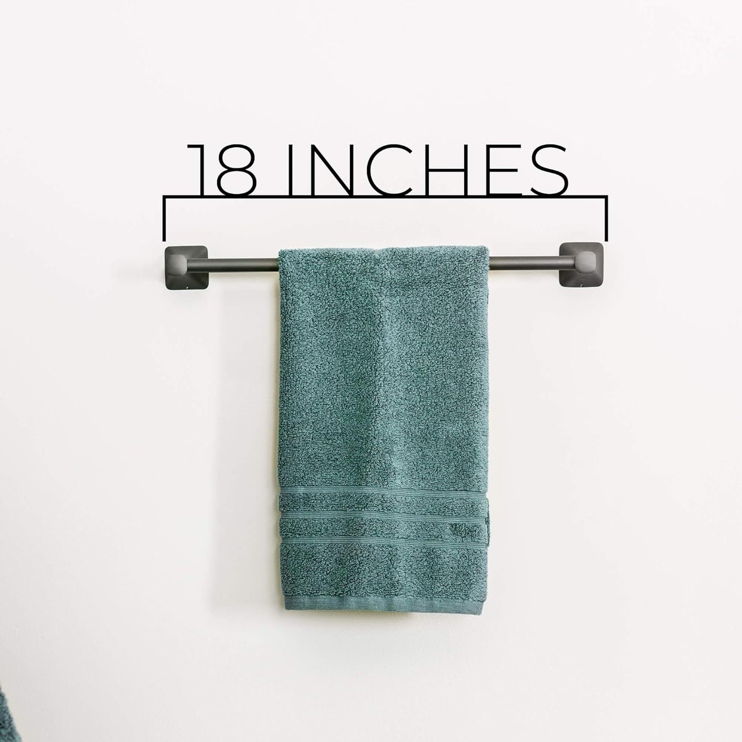 JS Jackson Supplies 4 Piece Soft Square Bathroom Hardware Kit - Includes 18" Towel Bar, Toilet Paper Holder, and Robe Hooks, Wall Mounted Stainless Steel Bathware Accessory Set, Black Finish: Home & Kitchen
