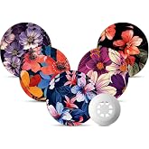 Libre 3 &amp; Plus Sensor Covers Waterproof, Amolyfe 10 Pack (Blue Flower) | BumpProof with Hard Cap, Freestyle Libre 3, Medtronic Instinct Sensor Covers, Latex Free Breathable, 14-Day CGM Protection