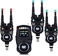 RIPPTON BITEKEEPER PRO Allarme Intelligente per Abboccata Ricaricabile con Ricevitore Set 4+1, Connessione APP Bluetooth Allarme Wireless da Pesca LED Sensibile, Indicatori di Abboccata da Pesca per