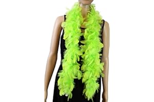 FLYDREAMFEATHERS 25 Gram, 4 Feet Long Chandelle Feather Boa, Kids Feather Boa, Great for Party, Wedding, Halloween Costume, Christmas Tree, Decoration (Chartreuse)