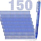 Sayglossy 150 Pack Ballpoint Pens Bulk Ink Medium Point Retractable Rollerball Pens Smooth Writing Quick Dry No Smudge for Office, School, Journaling Medium Tip Ball Pen Set(Blue,1.0 mm)