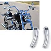 SKULL PIVOT 1 Inch Motorcycle Handlebar Pullback Risers, Aluminum Alloy Motorcycle Risers, Compatible with Sportster Softail Dyna V-star Shadow, Universal Motorcycles, Biack 5.5" Riser