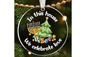 HUNIGIFT Hanukkah Gifts - Hanukkah Ornaments, Xmas Hanukkah Ornaments, Jewish Christmas Ornaments - Spiritual Gifts for Men, Spiritual Gifts for Women, Jewish Gifts for Women - Acrylic Christmas Ornaments 2024