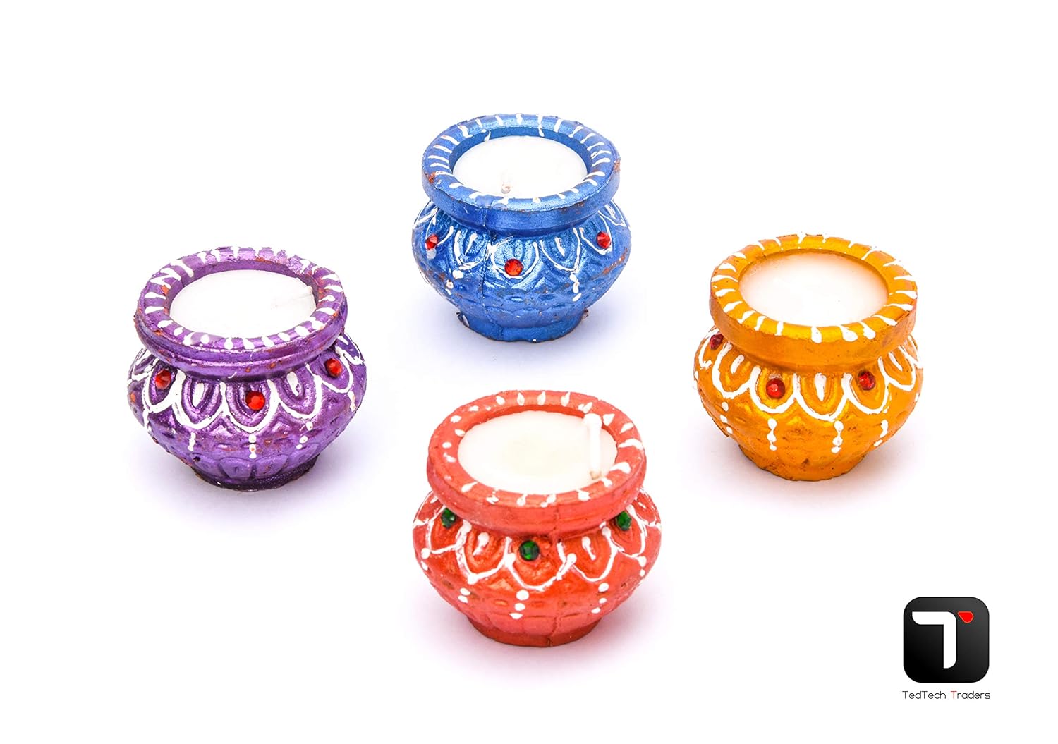 Buy TEDTECH Traditional Matki Clay CandleDiyas for Diwali Decorations/Colorful Hand Painted