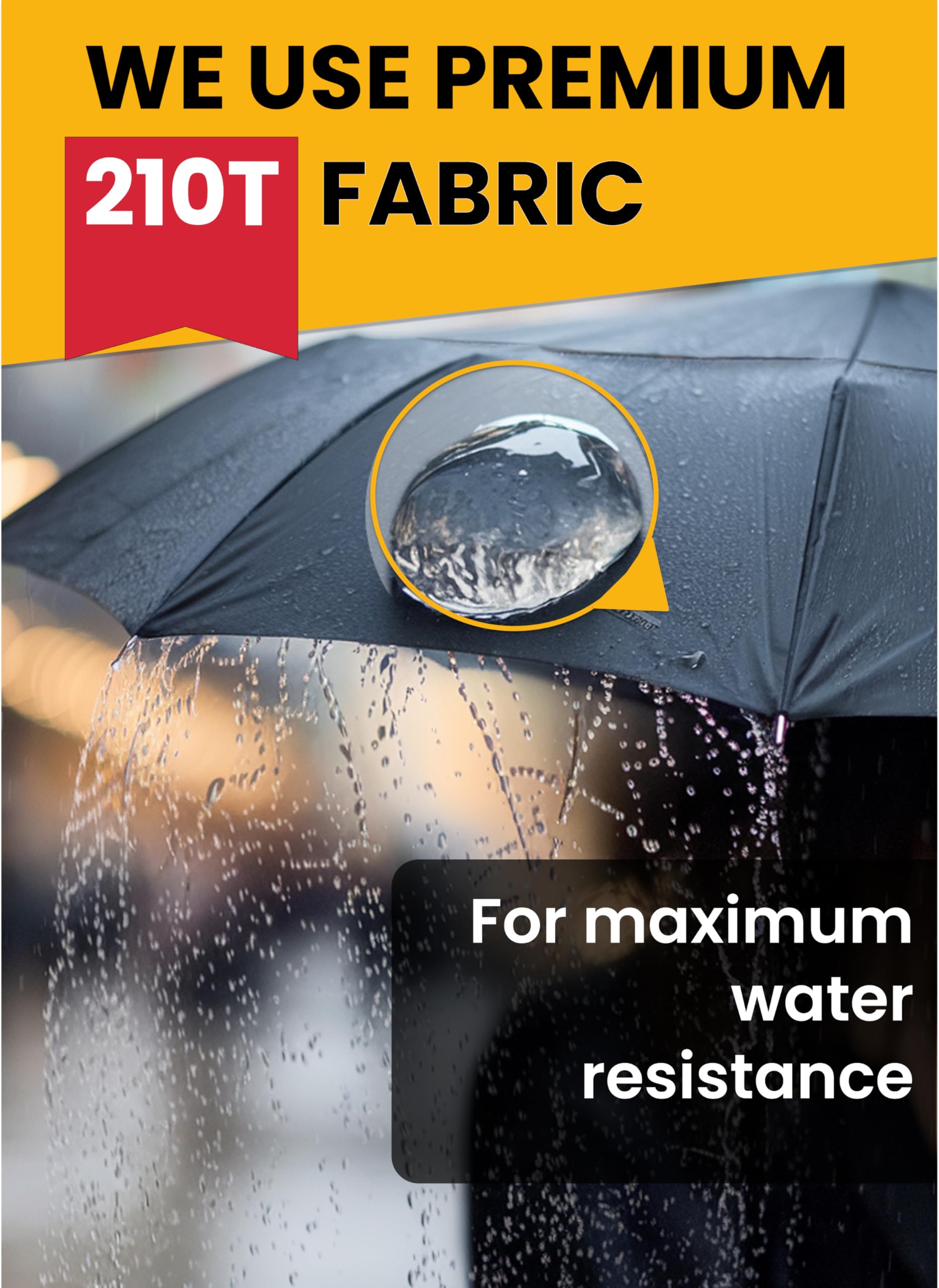 Raintrend Premium Umbrellas for Rain Windproof Travel Automatic Open Close Large Canopy with Compact Folding Strong Lightweight Portable Umbrella for Car Backpack, Womens & Mens Umbrella - Black