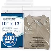 Spartan Industrial - 10” X 13” (200 Count) Self Seal Clear Poly Bags with Suffocation Warning for Packaging, T Shirts - Perma