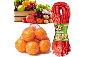 Sukh 90pcs Mesh Produce Bags – 24 Inch Mesh Vegetable Bags Onion Storage Bags Net Produce, red, Red02