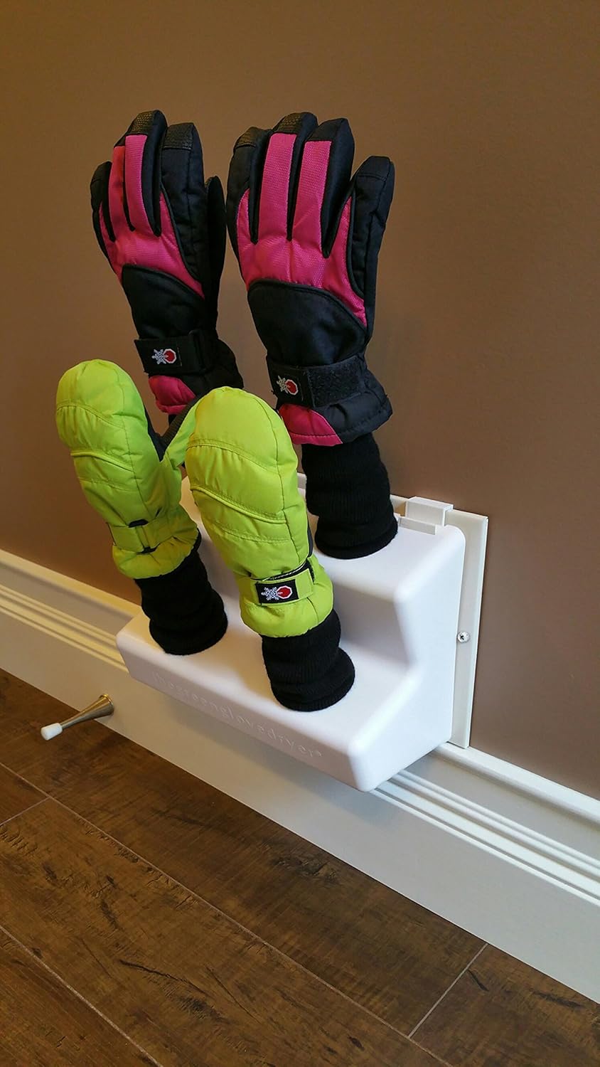 Green Glove Dryer for Hats, Gloves, Shoes & More (Eco Dryer White W/2 Extension Nozzles): Clothing