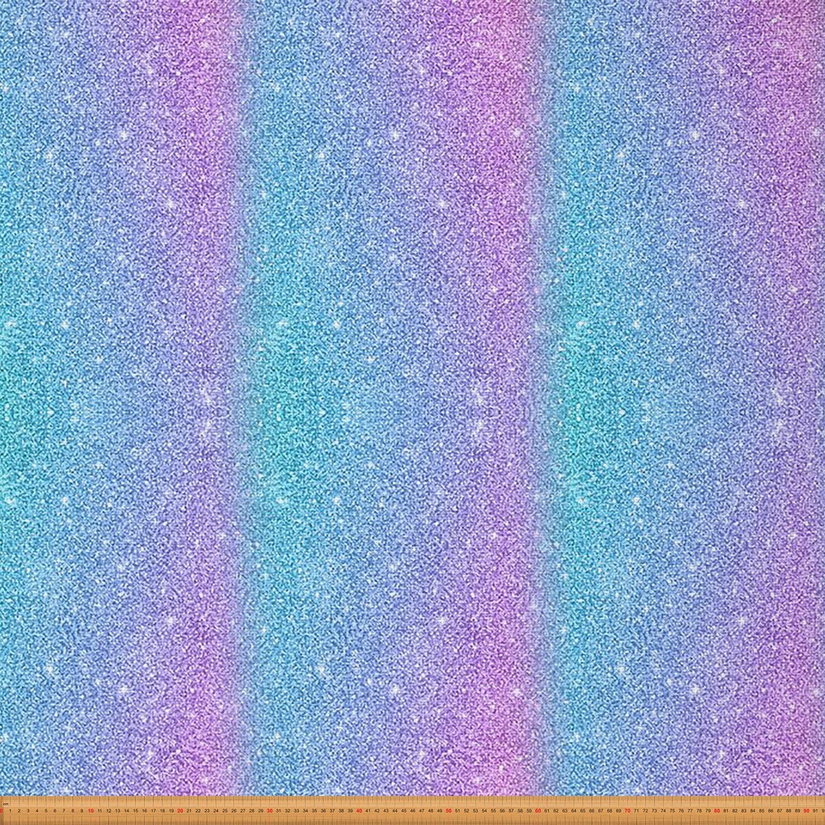 Colorful Glitter Fabric by The Yard Girly Turquoise Teal Blue Pink Pastel Girls Upholstery Fabric with Sparkle Sequin Pattern Bling Decorative Fabric DIY Upholstery and Home Accents 1 Yard