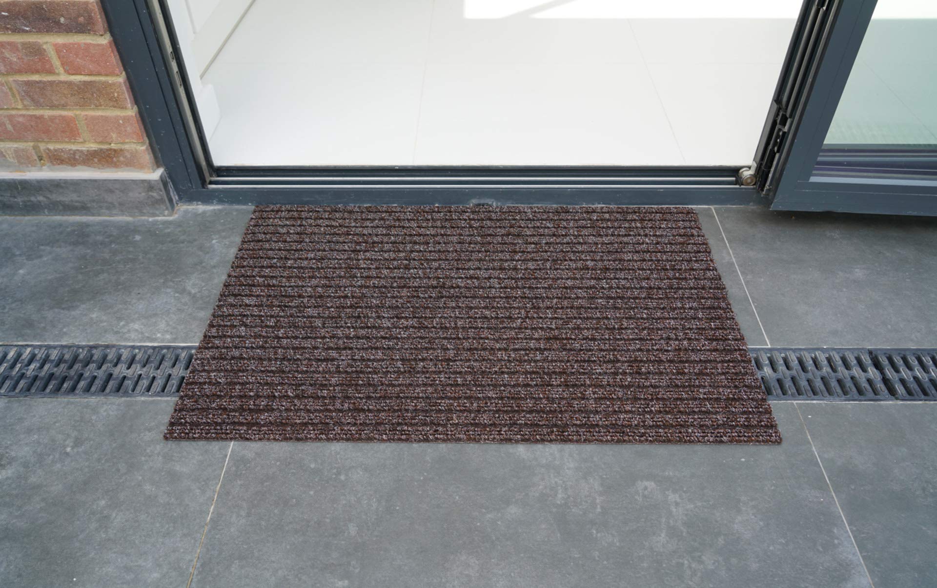 Serdim Rugs Non Slip Ribbed Trapper Hard Wearing Mats, Brown, 50 x 80 cm(1'8" x 2'7")