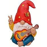 Mood Lab Garden Gnome - Funny Hippie Gnome Figurine - 9.25 Inch Tall Lawn Statue - for Outdoor or House Decor