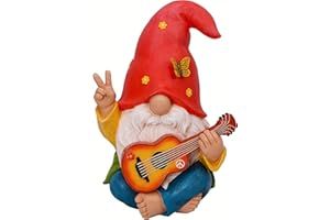 Mood Lab Garden Gnome - Funny Hippie Gnome Figurine - 9.25 Inch Tall Lawn Statue - for Outdoor or House Decor